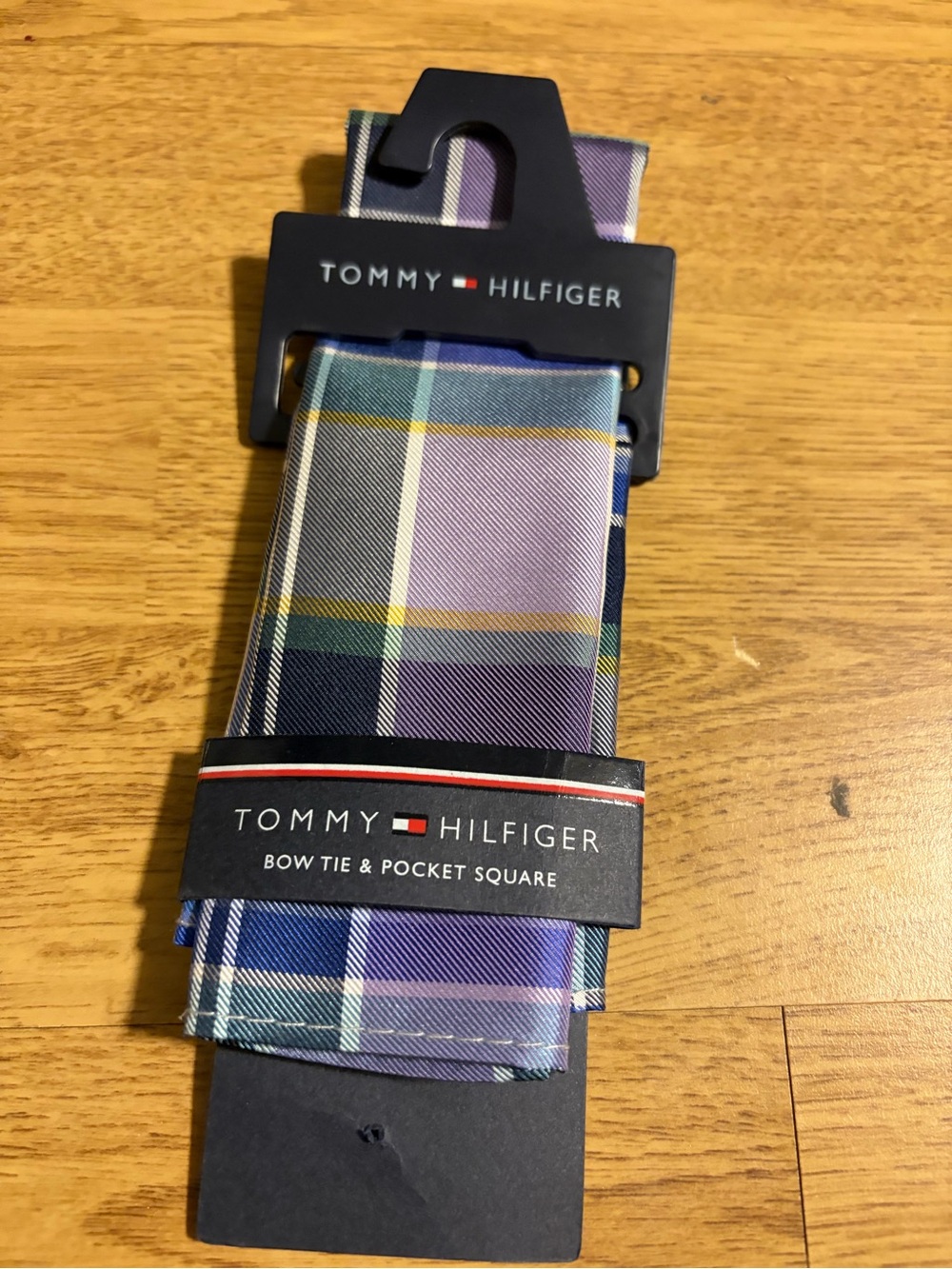 Tommy Hilfiger Purple Plaid Pocket Square